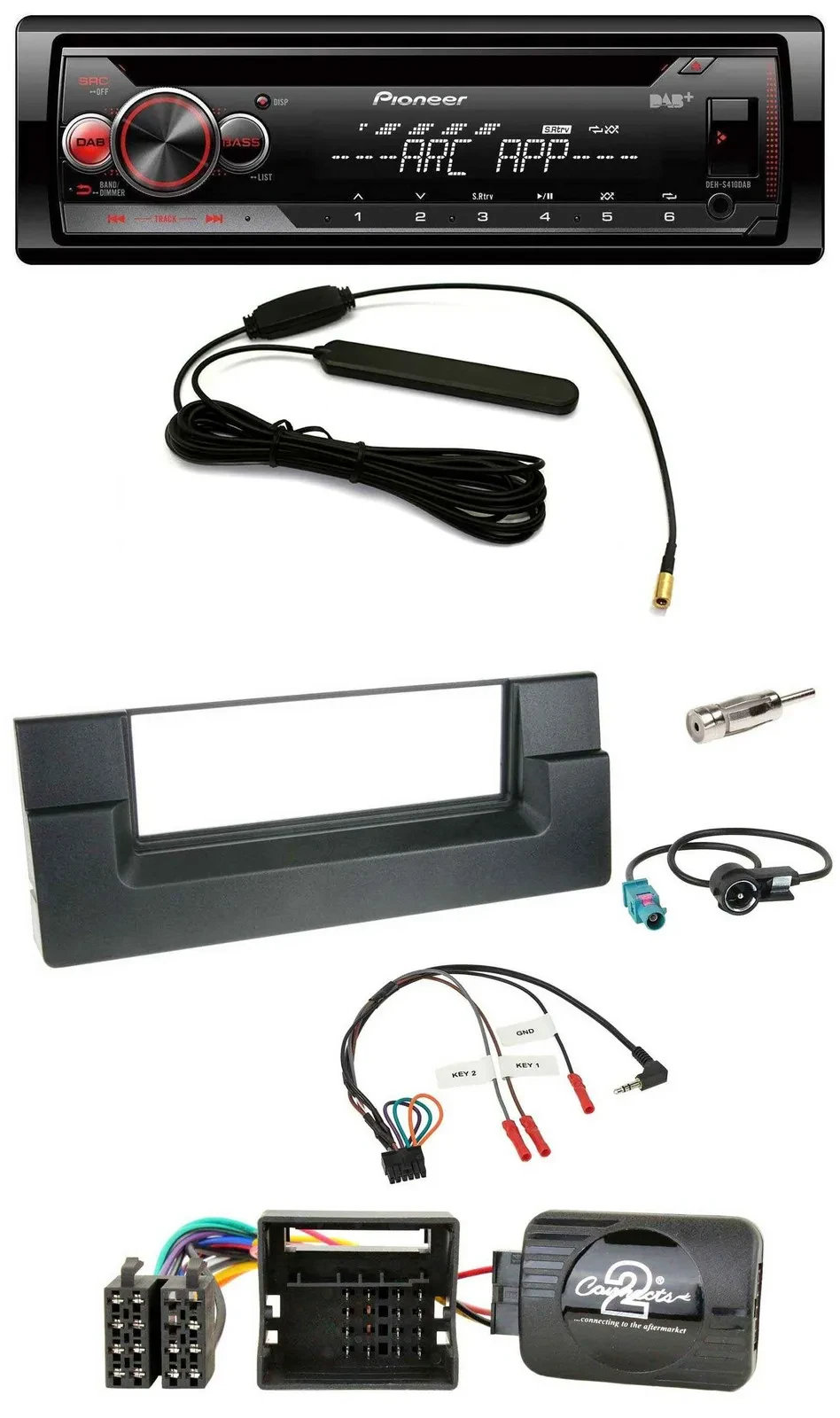 Pioneer CD USB Lenkrad DAB MP3 Autoradio für BMW 5er E39 01-04 Aktivsystem Quadl