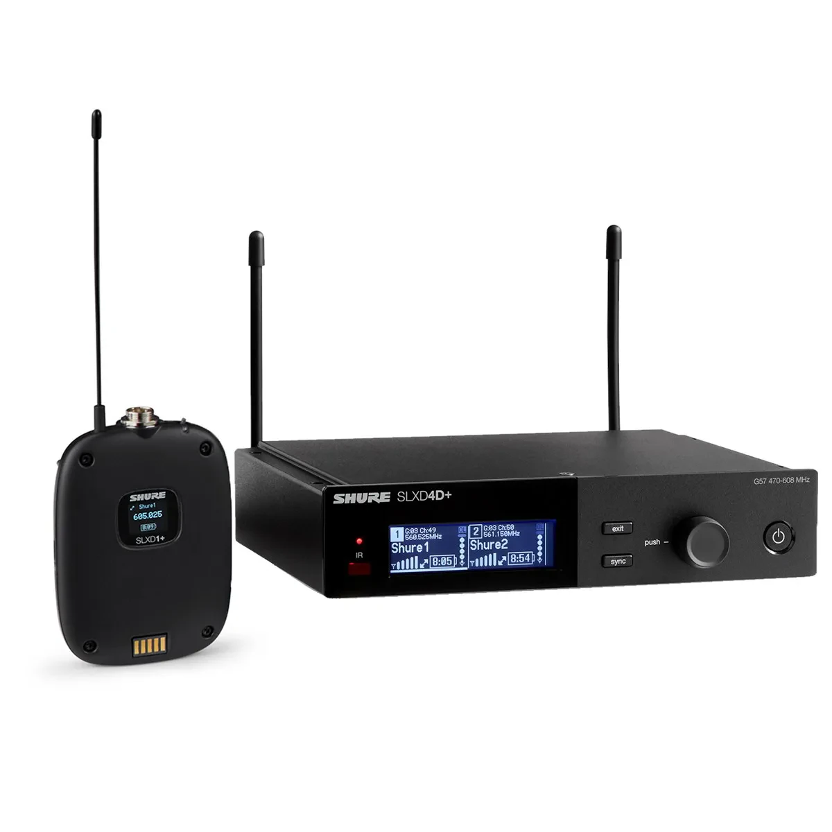Shure SLXD14D+ Dual-Channel Wireless Bodypack System, G57: 470-608MHz