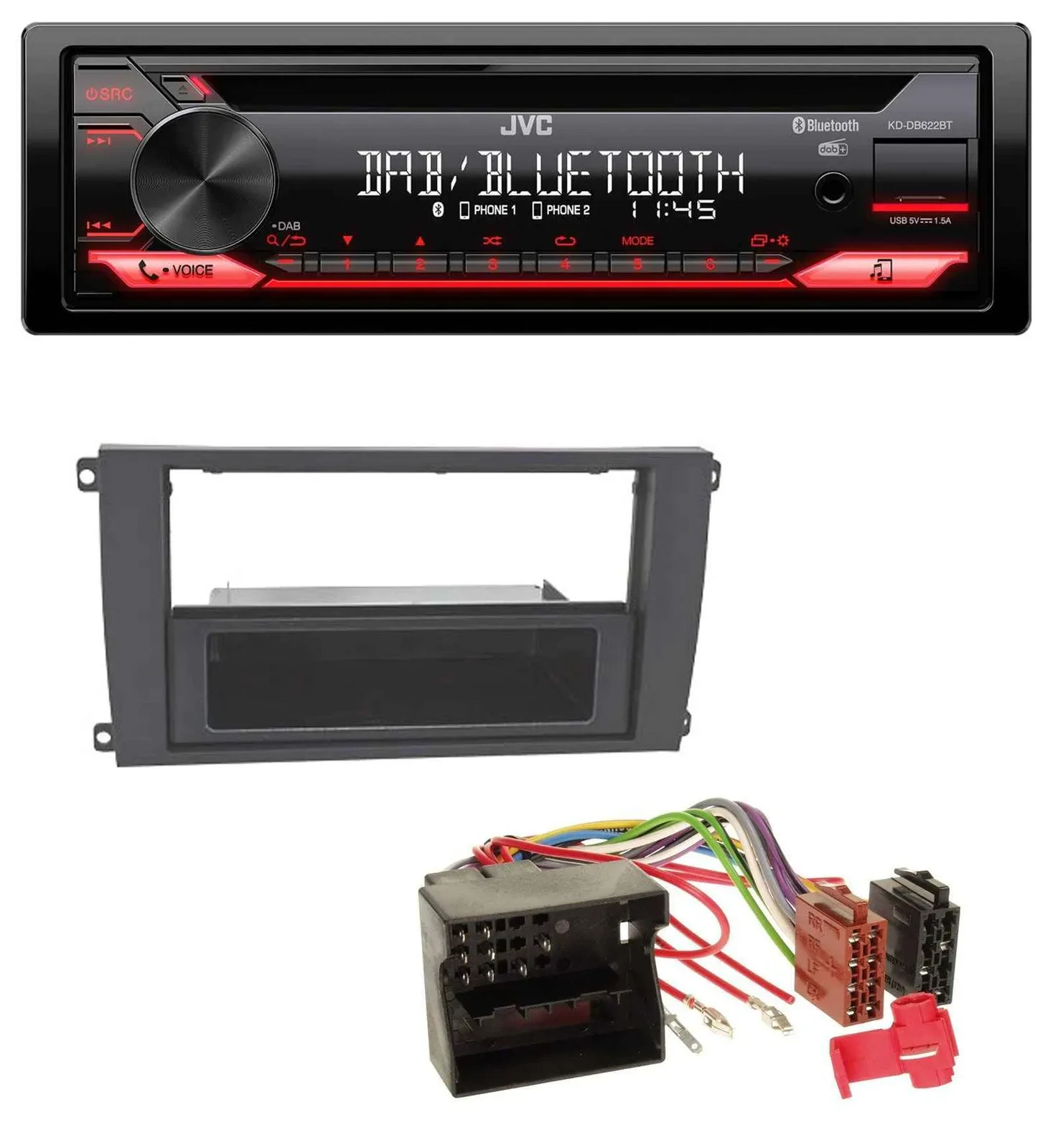 Автомагнитола для Porsche Cayenne (2007–2010) JVC CD DAB USB Bluetooth MP3
