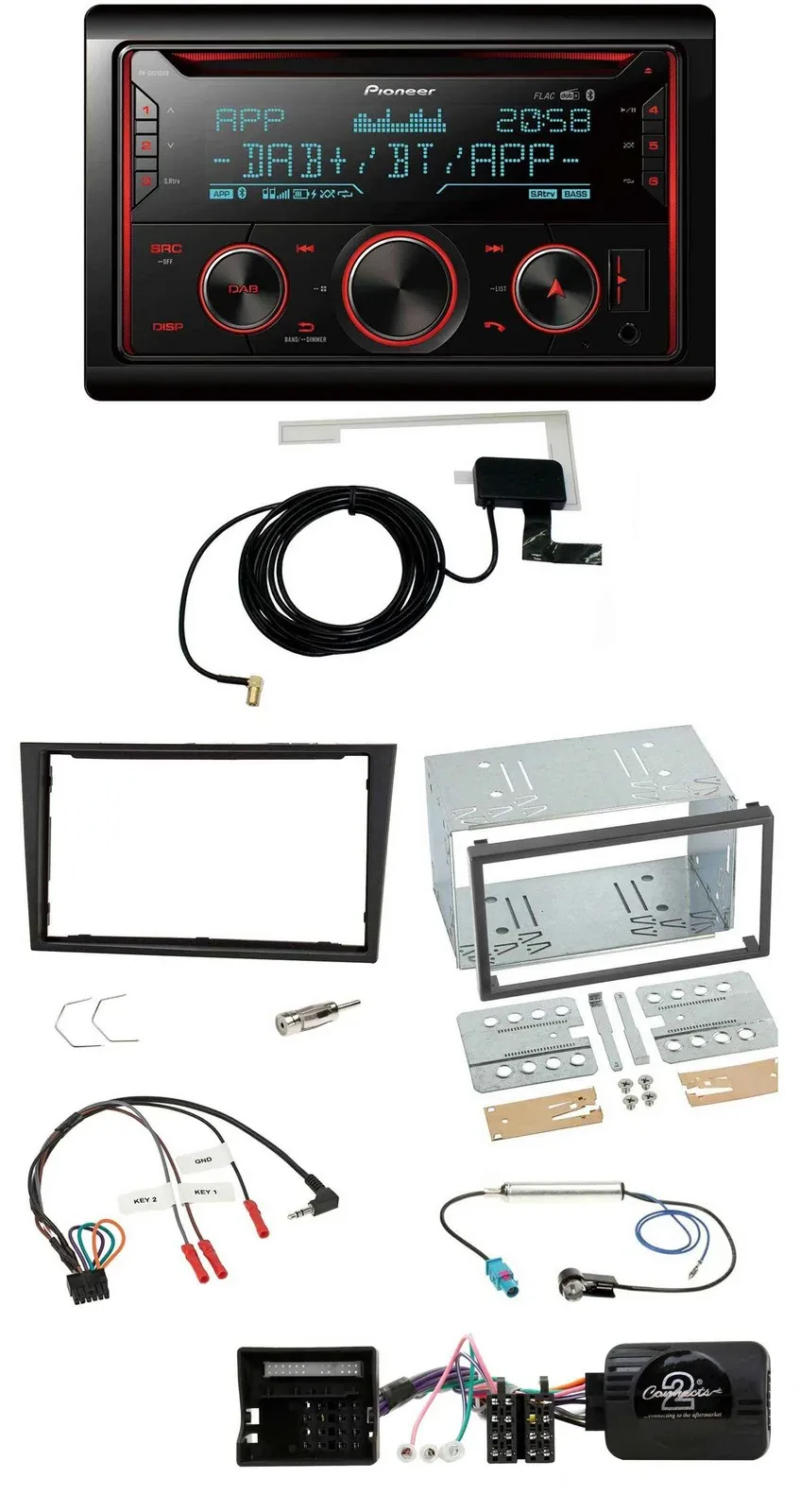 Pioneer 2DIN Lenkrad DAB USB CD Bluetooth Autoradio für Opel Corsa D 2006-2008 s