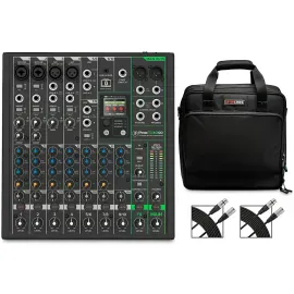 Mackie ProFX10GO Battery-Powered Mixer Bundle with Gator Bag and Cables