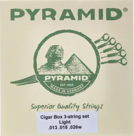 CIGARBOX CIGBOX3 Комплект струн для 3-струнной гитары (сигарбокс), сталь, 13-26, Pyramid