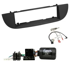 Einbauset Lenkradadapter DIN Autoradio für Fiat 500 ab 2007 schwarz