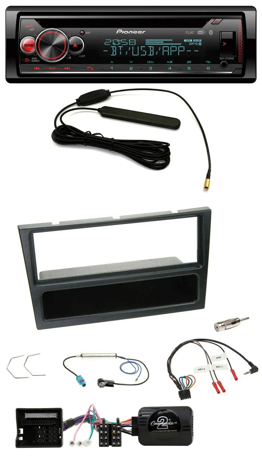 Автомагнитола Pioneer USB DAB Bluetooth CD для Opel Corsa C (2004–2006) черный