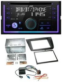 JVC MP3 USB 2DIN DAB Bluetooth CD Autoradio für Seat Leon 05-09 schwarz