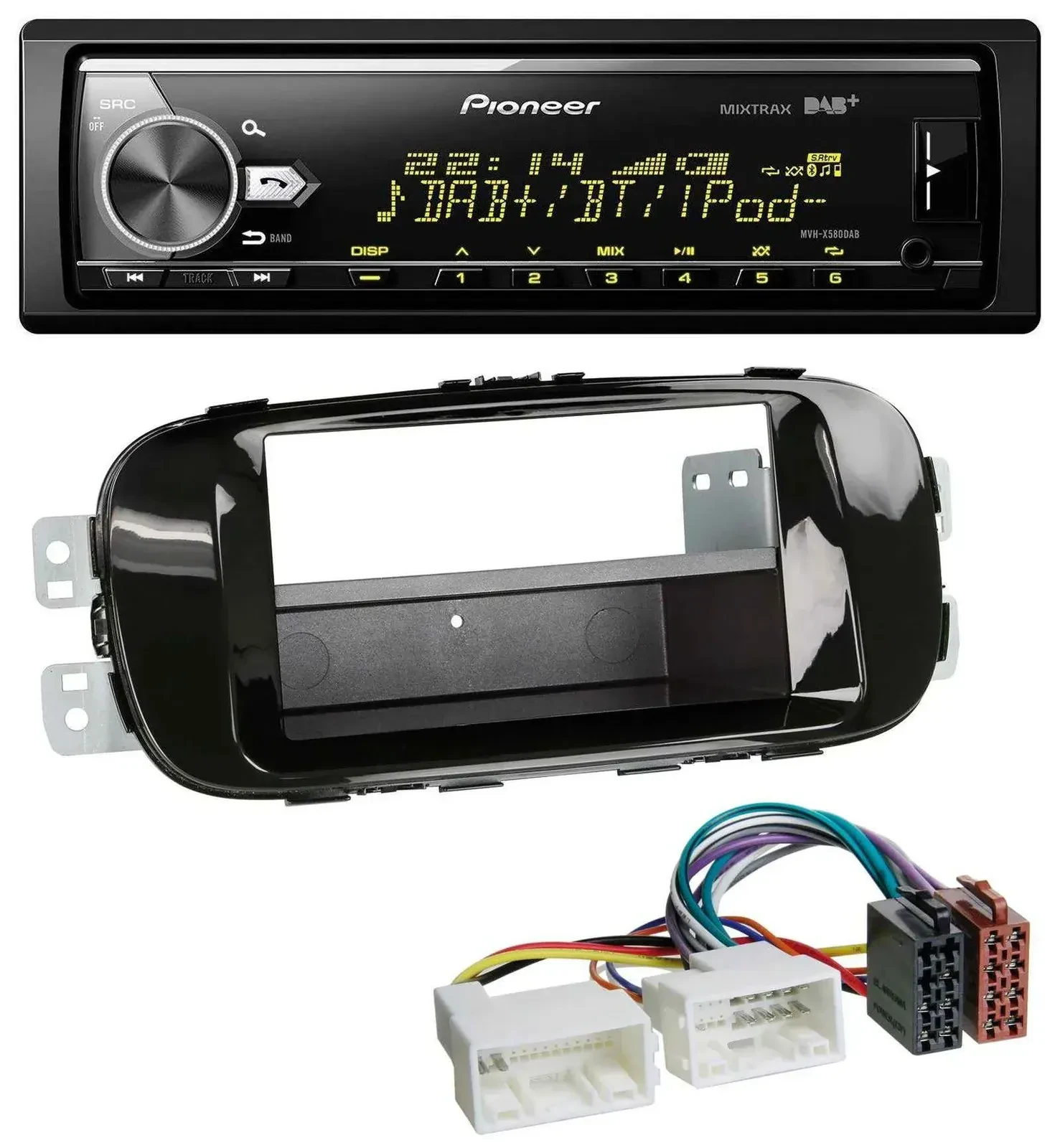 Автомагнитола для Kia Soul (PS, с 2014) Pioneer Bluetooth, USB, DAB, MP3, цвет пиано-черный