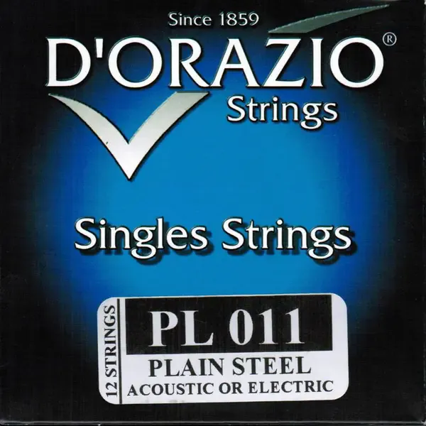 Струна первая для акустической или электрогитары D'ORAZIO PL011, 12 штук