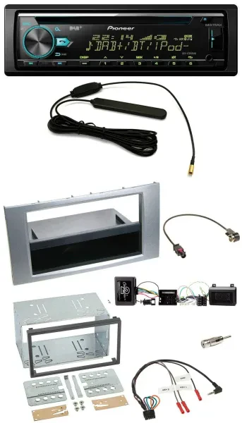 Pioneer CD MP3 Lenkrad DAB USB Autoradio für Ford Kuga 2008-2012 silber