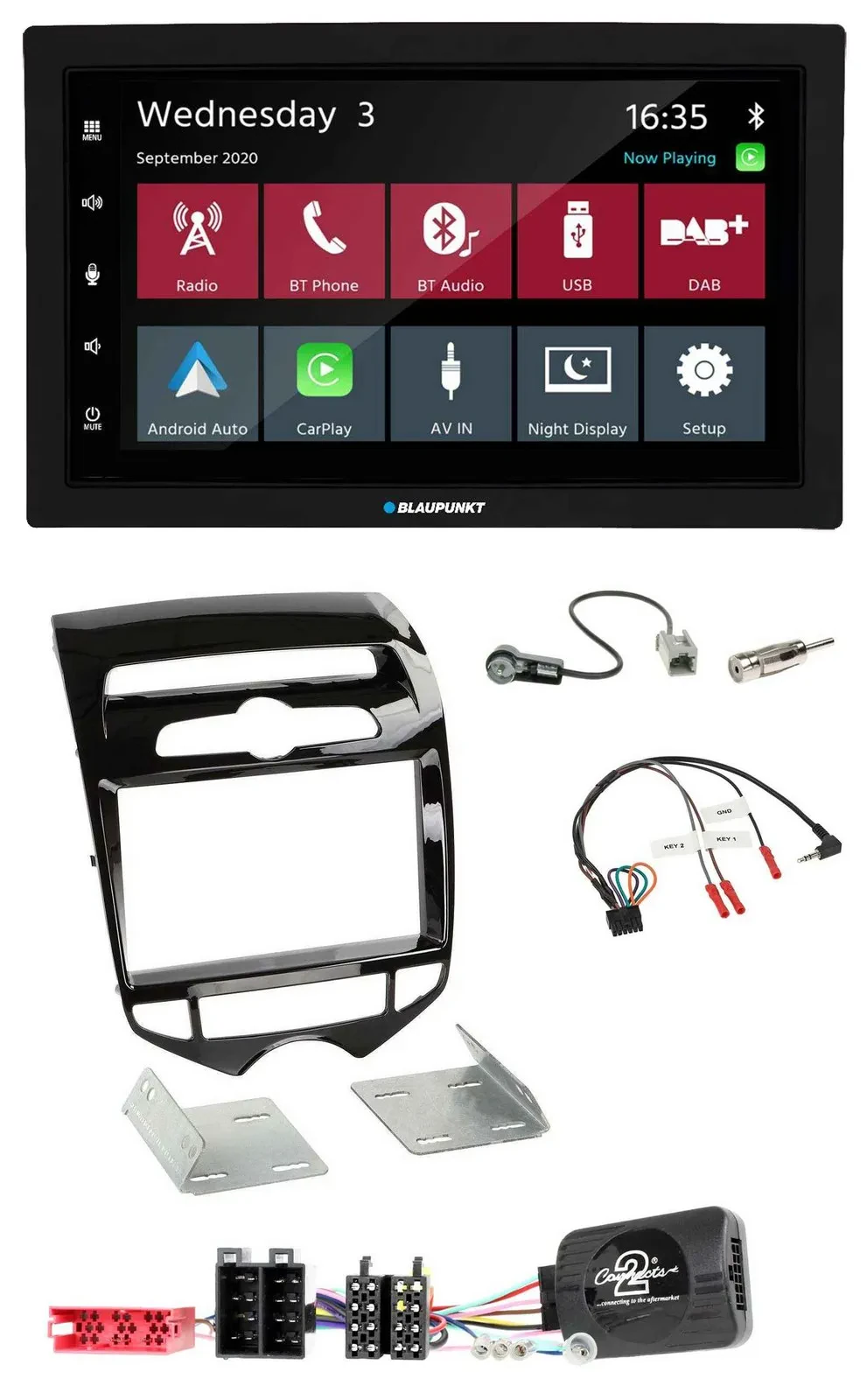 Blaupunkt DAB Bluetooth USB Lenkrad 2DIN Autoradio für Hyundai ix20 ab 10 autom.