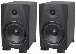 (2) Rockville DPM8B 8" Powered Studio Monitor Speakers + Isolation Feet Pads