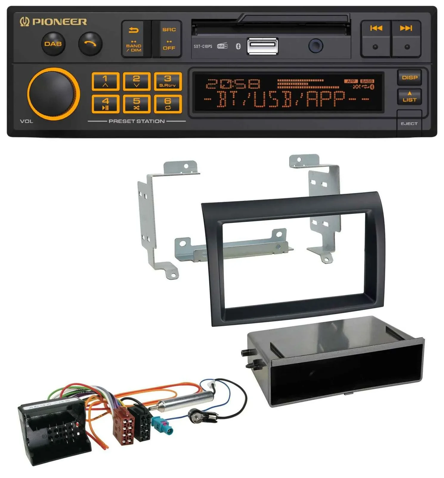 Автомагнитола Pioneer DAB, MP3, USB, Bluetooth для Citroen Jumper (Quadlock, 2006–2011), черный