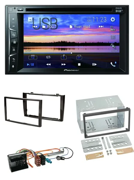 Pioneer Bluetooth 2DIN USB DVD DAB MP3 Autoradio für Peugeot 308 2007-09 schwarz