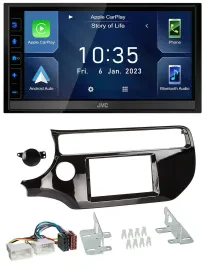 JVC DAB Bluetooth MP3 USB 2DIN Autoradio für Kia Rio UB ab 15 piano-schwarz