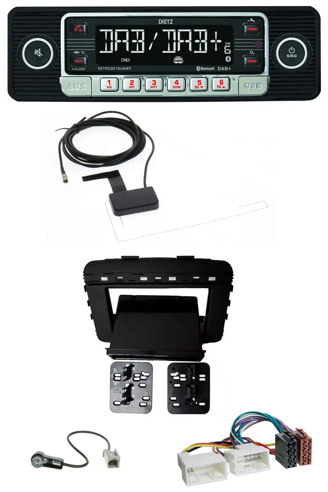 Dietz DAB Bluetooth USB MP3 Autoradio für Kia Sorento (UM, ab 03/2015)