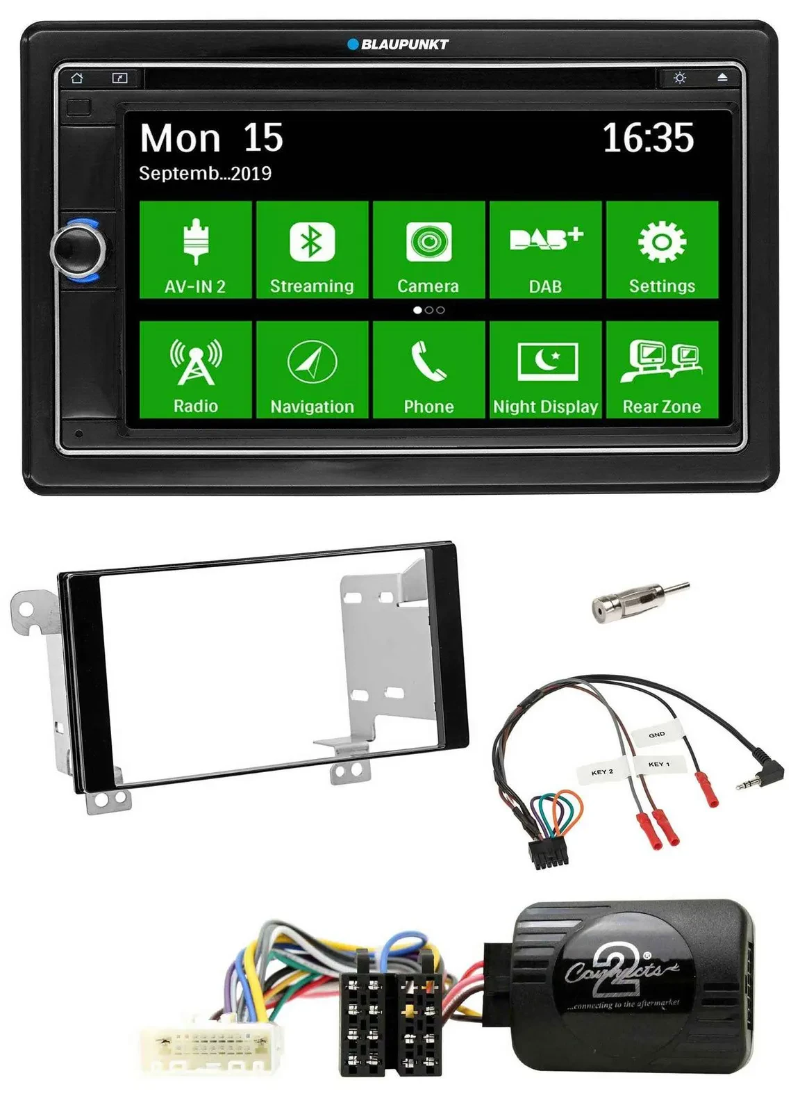 Blaupunkt Bluetooth 2DIN Lenkrad DAB USB TMC Navigation für Subaru ForesterSJ Im