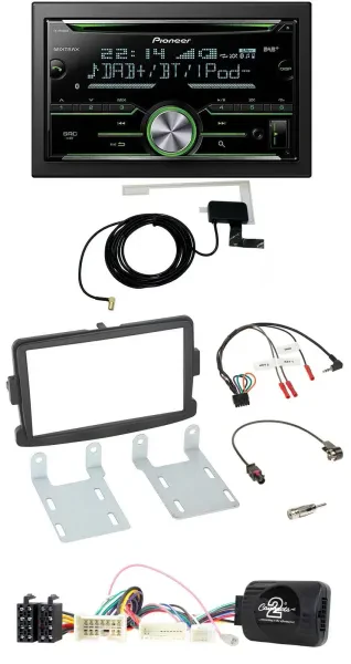 Pioneer CD USB Lenkrad Bluetooth 2DIN DAB Autoradio für Dacia ab 2012 schwarz