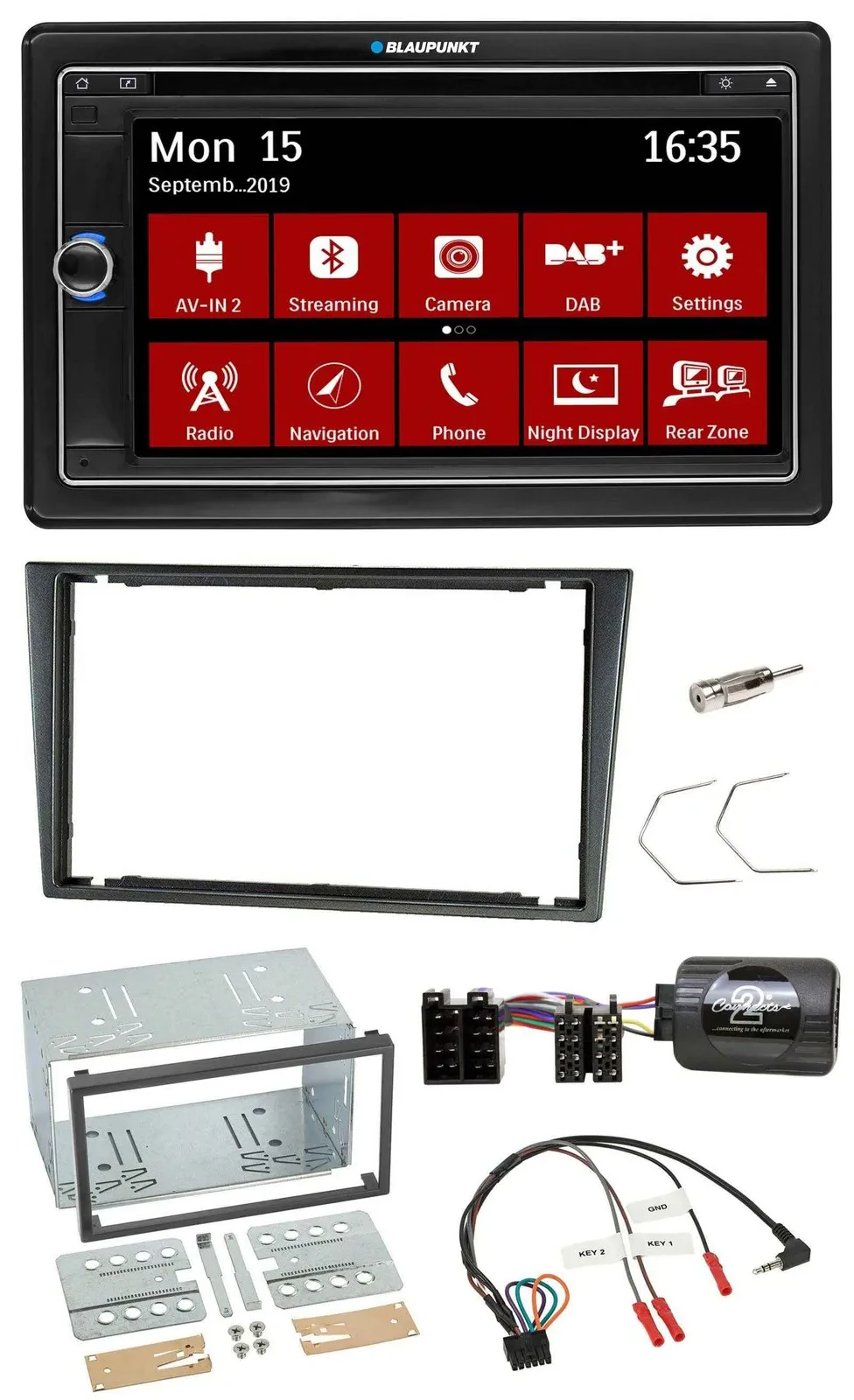 Blaupunkt Lenkrad DAB TMC 2DIN USB Bluetooth Navigation für Opel Corsa C 200-200