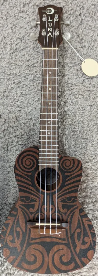 Luna Guitars Luna UKE TRIBAL C EL Concert Size CAW Mahogany Acoustic Electric Ukulele