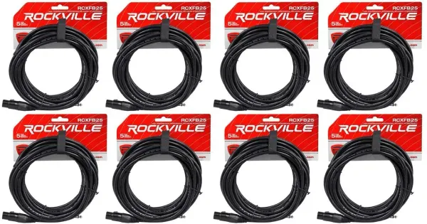 Коммутационный кабель Rockville RCXFB25B Black 7.6 м (8 штук)