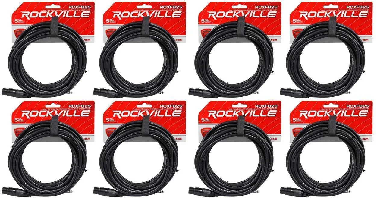 Коммутационный кабель Rockville RCXFB25B Black 7.6 м (8 штук)