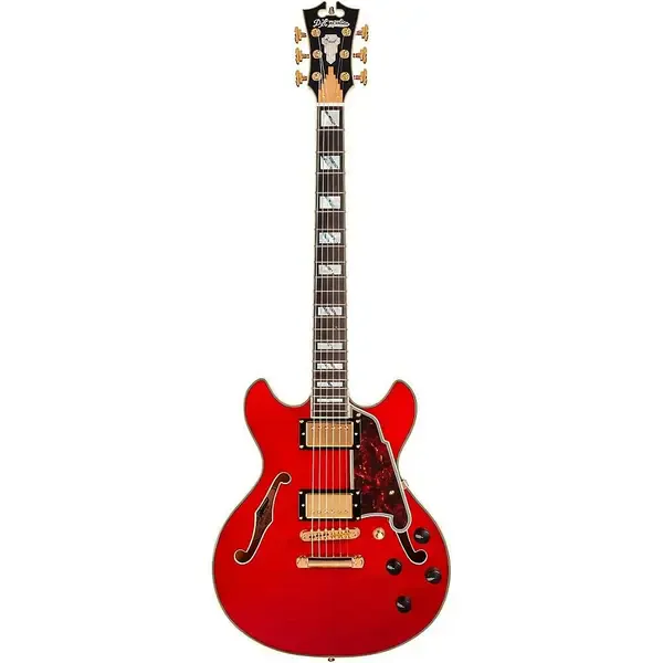 Электрогитара полуакустическая D'Angelico Excel Mini DC Semi-Hollow Transparent Cherry