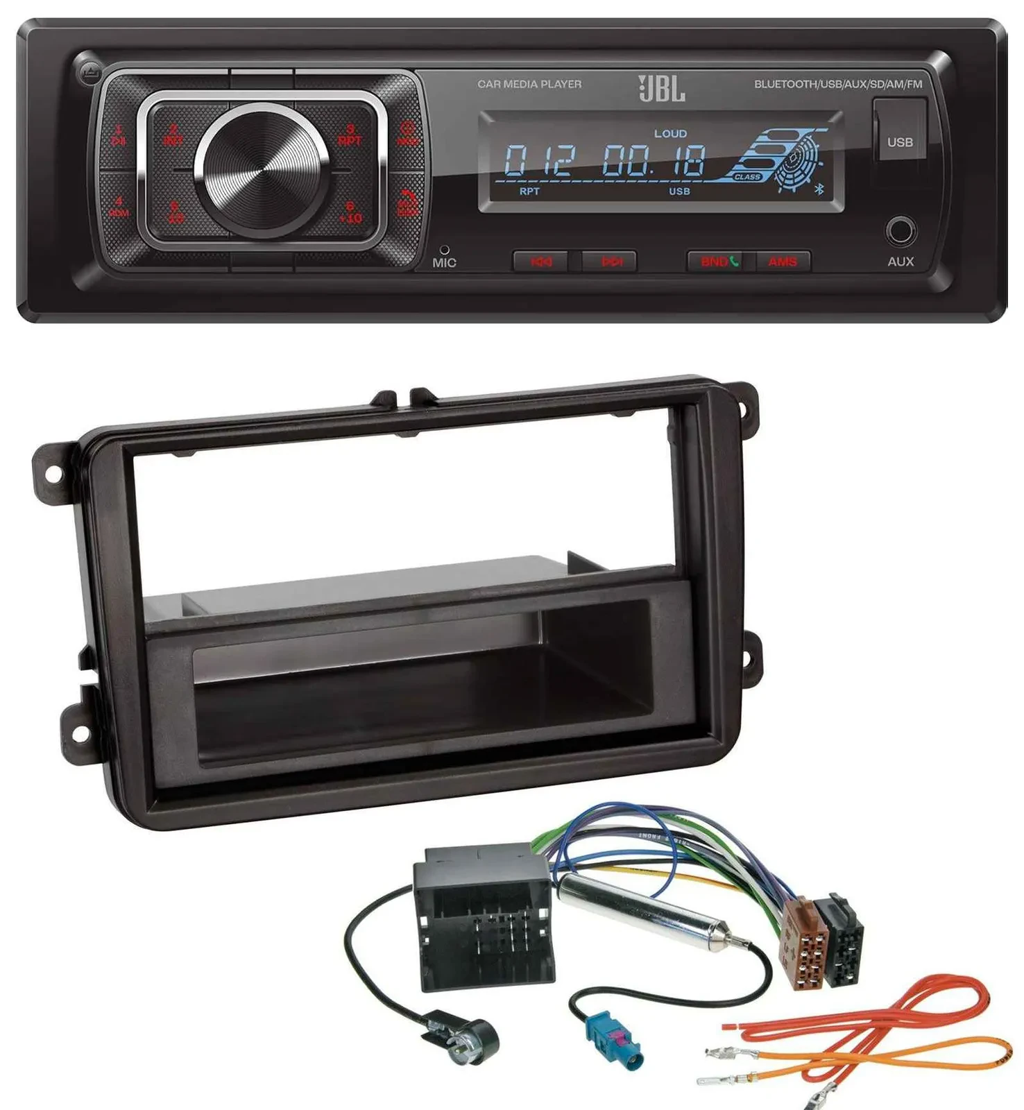 JBL SD AUX MP3 USB Bluetooth Autoradio für VW Sharan ab 10 Tiguan ab 07 Touran a