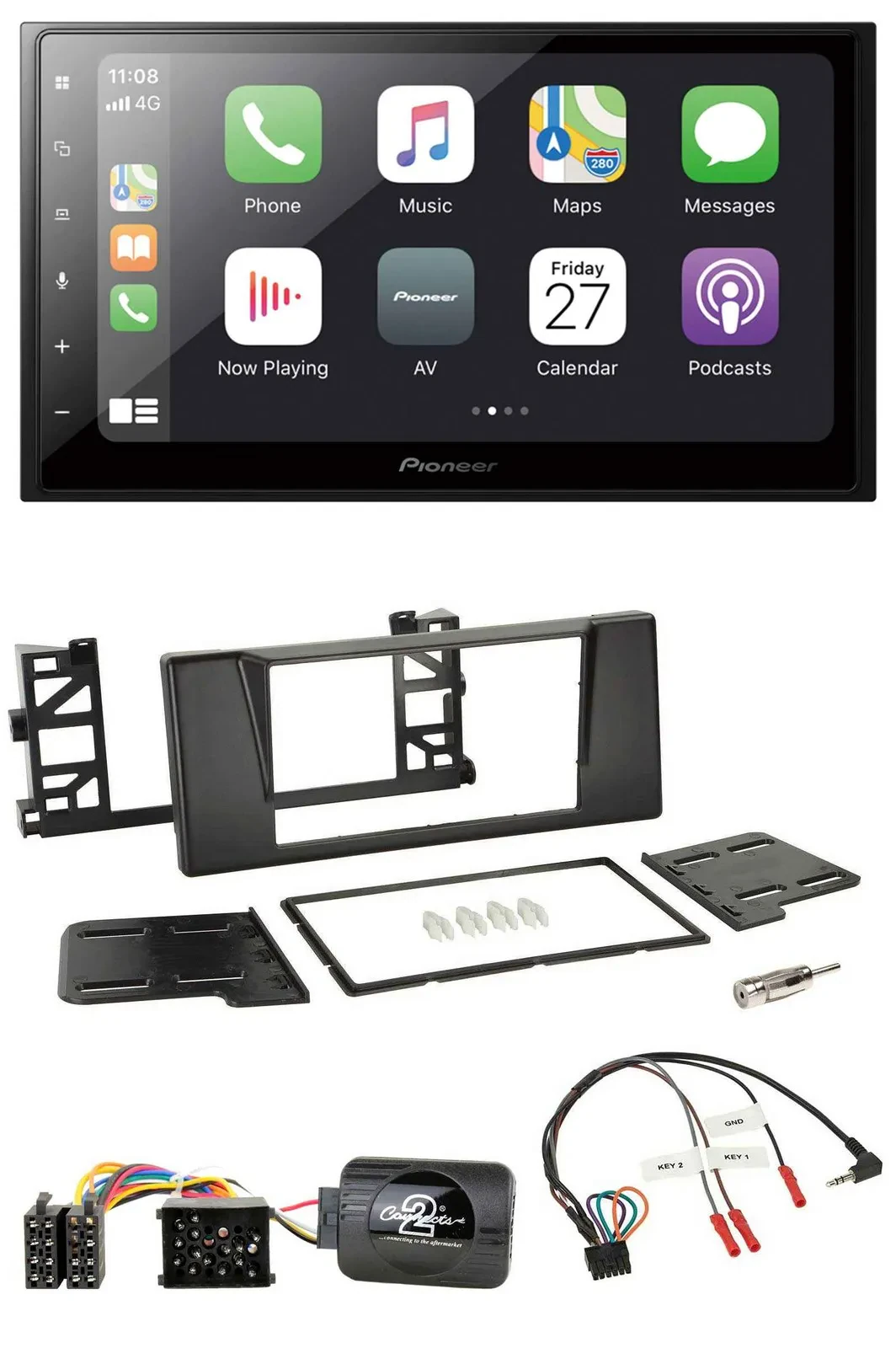 Pioneer Lenkrad Bluetooth DAB 2DIN USB Autoradio für BMW 5er E39 1997-2001