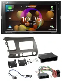 JVC DAB MP3 2DIN Bluetooth USB Autoradio für Honda Civic Hybrid FD3 06-10 anthra