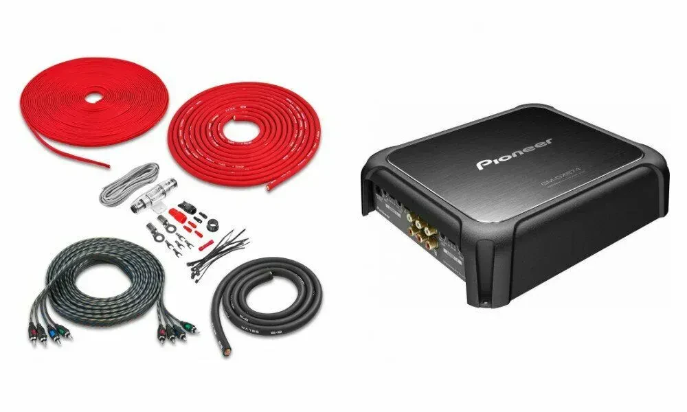 Автомобильный усилитель Pioneer GM-DX874 (набор) 4-канальный, 1200 Вт, с комплектом проводов 4 AWG