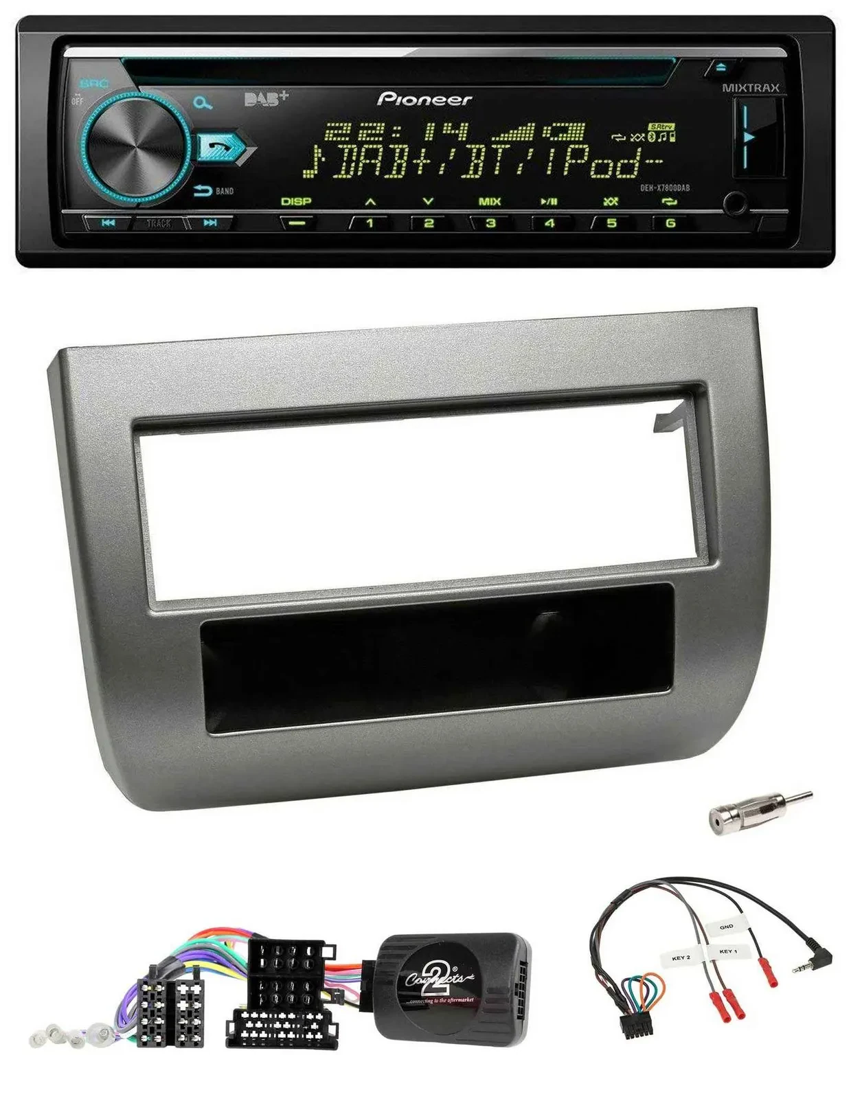 Pioneer DAB Lenkrad CD USB Bluetooth Autoradio für Lancia Y 843 2005-2011 anthra