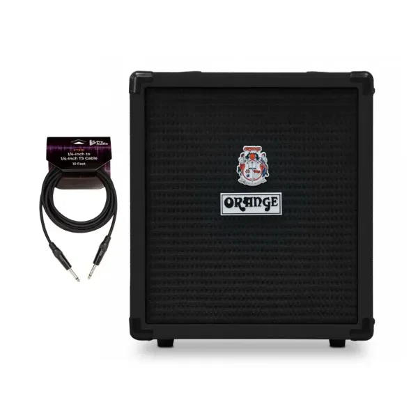 Orange Crush Bass 25 Combo Black Amplifier with 10ft Guitar Cable 2 Items