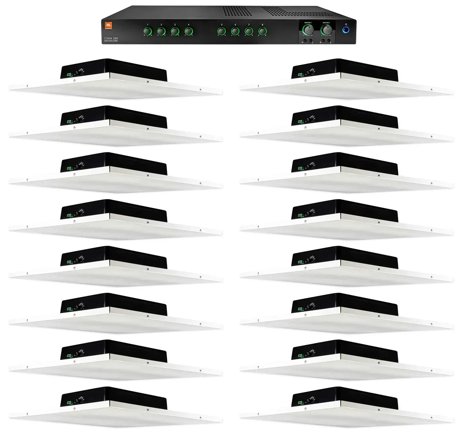 Потолочная акустика JBL DCS8T White с усилителем (16 штук)