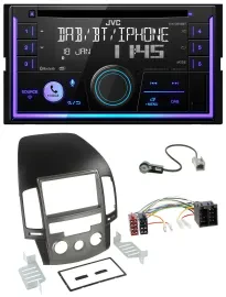 Автомагнитола JVC 2-DIN, DAB, Bluetooth, CD, USB, MP3 для Hyundai i30 (с 2008)
