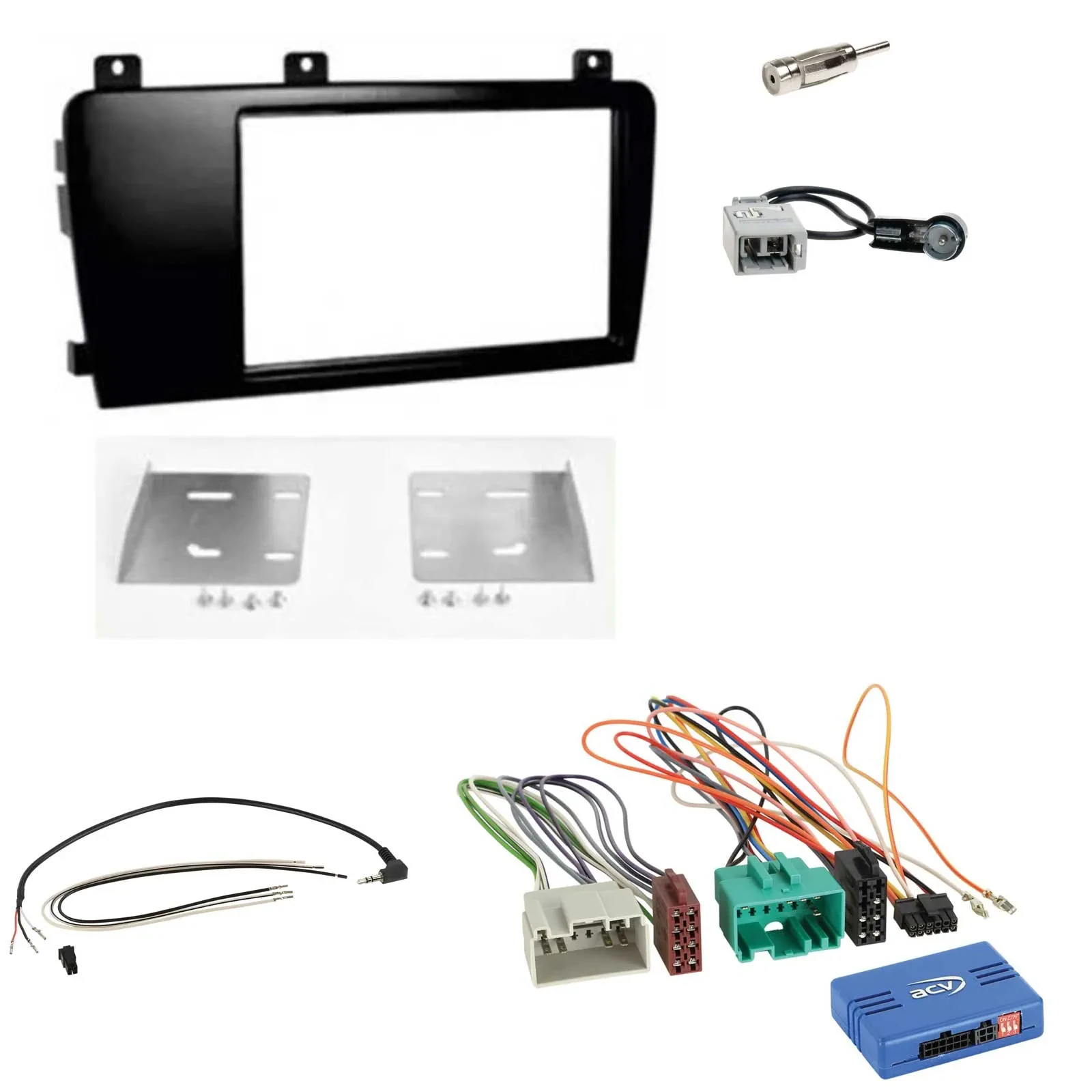 Установочный комплект для автомагнитолы Caraudio24 2-DIN, адаптер рулевого управления, для Volvo XC70/S60/V70 (2004–2007)
