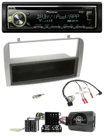 Автомагнитола Pioneer CD, DAB, USB, MP3, серебристая, для Alfa Romeo GT/147 (2007–2010), поддержка управления на руле, с карманом