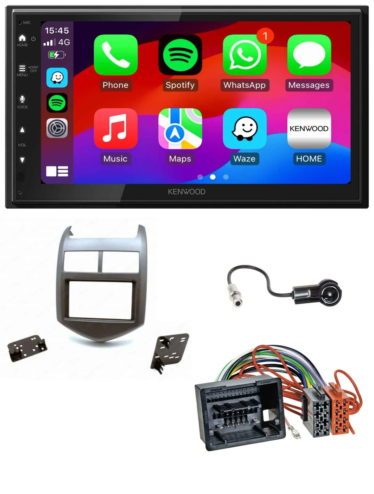 Kenwood MP3 USB DAB 2DIN Bluetooth Autoradio für Chevrolet Aveo Sonic ab 2011 du