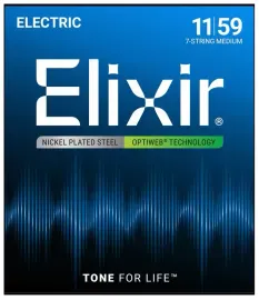 Струны для 7-струнной электрогитары Elixir 19106 Optiweb Medium 11-59