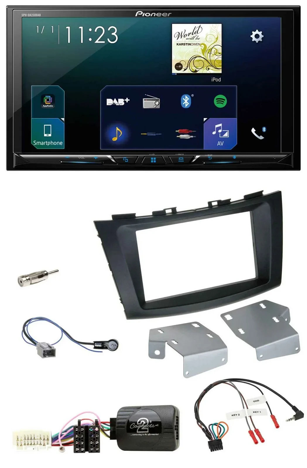 Автомагнитола для Suzuki Swift (с 2011) Pioneer 2DIN, Bluetooth, USB, DAB