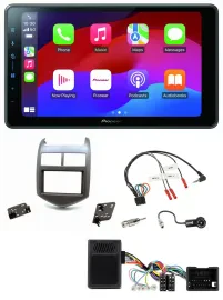 Pioneer Bluetooth 2DIN USB Lenkrad DAB Autoradio für Chevrolet Aveo ab 11 dunkel