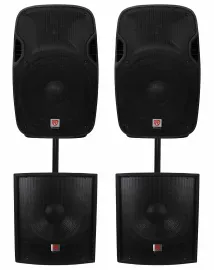 (2) Rockville SPGN158 15" 8-Ohm 1600 Watt DJ PA Speakers+Passive Subwoofers Subs