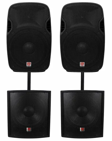 (2) Rockville SPGN158 15" 8-Ohm 1600 Watt DJ PA Speakers+Passive Subwoofers Subs