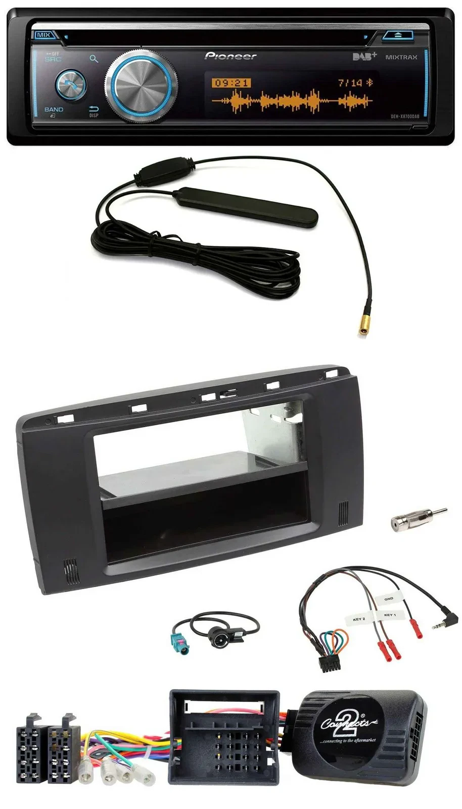 Автомагнитола Pioneer CD, USB, Bluetooth, DAB для Mercedes R-Klasse W251 2006-2