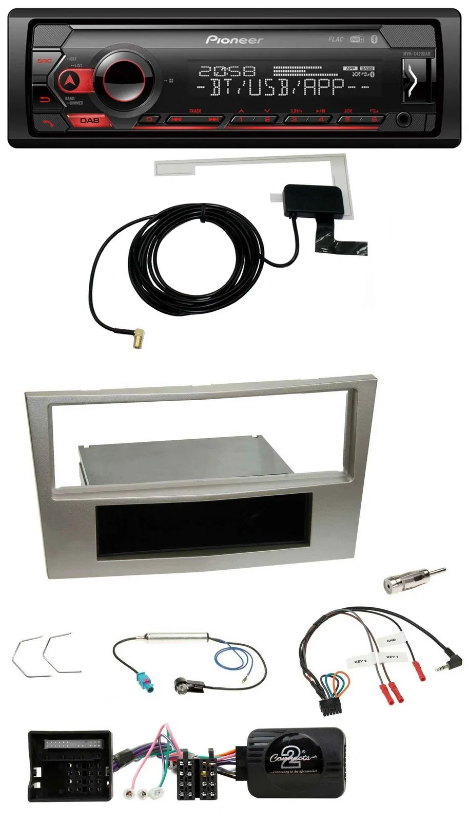 Автомагнитола Pioneer DAB, USB, Bluetooth, управление с руля для Opel Zafira B/Astra H/Corsa D