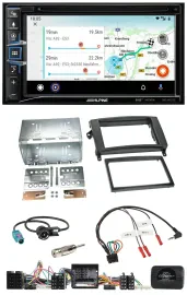 Alpine Bluetooth TMC USB DAB 2DIN Lenkrad Navigation für Mercedes A- B-Klasse W1