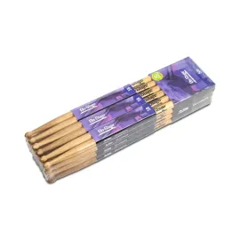 On-Stage HW5B Hickory Drum Sticks with Wood Tip, Size 5B, 12 Pair #11117