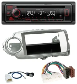 Kenwood MP3 CD USB Bluetooth DAB Autoradio für Toyota Yaris (11-14) - silber
