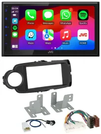 JVC Bluetooth 2DIN MP3 DAB USB Autoradio für Toyota Yaris 11-20 schwarz