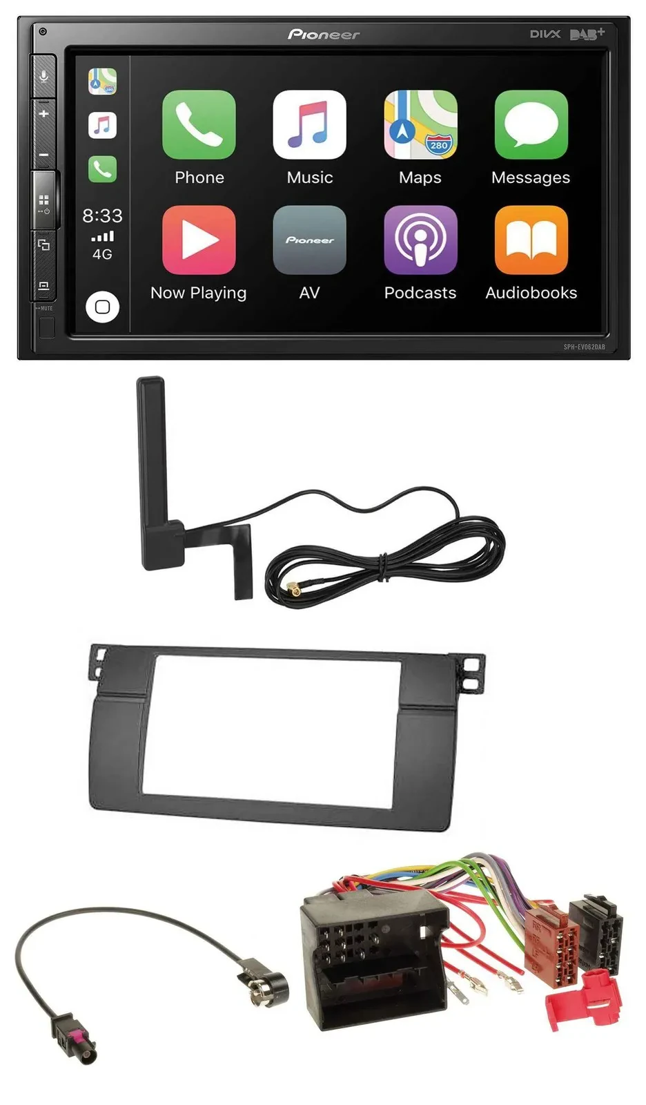 Pioneer USB 2DIN Bluetooth DAB MP3 Autoradio für BMW 3er E46 Profiversion großem