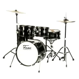 FS18B Junior Drum-Set Piano Black 18" BassDrum Mischholz Kessel Inkl. Hardware