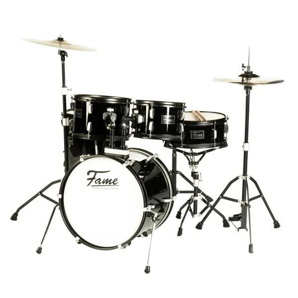 FS18B Junior Drum-Set Piano Black 18" BassDrum Mischholz Kessel Inkl. Hardware